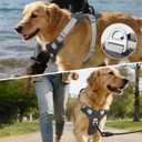 TagME No Pull Dog Harness with 2 Leash Clips,Lightweight & Visible for All-Day Walking, No Choke Pet Vest Includes AirTag Holder for Large Dogs,Black (Dark Gray)