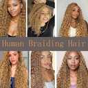 #27 Blonde Human Braiding Hair Deep Wave Bulk 22 22 22 Inch Honey Blonde Deep Wave Braids Human Hair Extensions Unprocessed Virgin Remy Hair 3 Bundle 50 Gram Per Bundle
