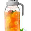 OneDream Glass Pitcher with Lid, 64 oz Large Mason Jar Wide Mouth, Sun Tea Glass Jar for Outside, Iced Tea Pitcher for Cold Beverages, Breast Milk, and Home Entertaining