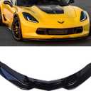 MUCO New 2Pcs Front Bumper Lip Compatible with Corvette C7 Z06 Stage 3 2014 2015 2016 2017 2018 2019 Gloss Black Front Lip Spoiler Replaces OEM #22922352 ABS Plastic