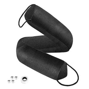 QUOLIX Triangle Under-Door Draft Stopper, 32" Noise Blocker, Weighted Weather Stripping, Gray Cotton & Polyester, Multi-Function Noise & Light Blocker, Black