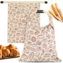 2 PACK Beeswax Sourdough Bread Bags for Homemade Bread, Reusable Cotton Beeswax Bread Bag Portable Waxed Storage All Natural Bees Wax Linen Bag Keep Fresh,13''×17'', 02