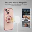 Magnetic Case for iPhone 14 Case for Women Girls Female [Compatible with Magnetic] Soft Luxury Love for iPhone 14 Phone Case [ Four Raised Bumper Shockproof] 14 Cove Pink