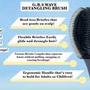 Wave Detangling Brush  Pack of 2, Black | Detangler Hair Brush for Curly, Wavy, Thick or Wet Hair | Flexible Bristles for Easy Glide, Anti-Breakage & Pain-Free Styling