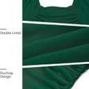 MEROKEETY Women's Long Sleeve Wedding Guest Formal Dress Fall Winter Ruched Bodycon Mesh Cocktail Party Midi Dresses (Medium, Dark Green)