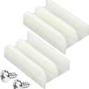 M6219 Sliding Shower Door Bottom Guide for Sliding Shower Door (Top Hung) Shower Door Guide, 1/2 in Channels for Glass Shower Door Plastic Guide2 Pack (White)