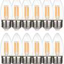 B11 E26 LED Candelabra Bulbs 4.5W(40 Watt Equivalent) 2700K Warm White 450lm dimmable LED Filament Chandelier Light Bulbs Clear Glass Candle Lamp for Ceiling Fan Home Decor 12 Pack