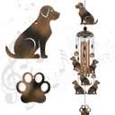 Bronze Dog Wind Chimes for Garden/Home/Balcony/Lawn/Tree/Yard/Indoor/Outside Decoration, Retro Wind Catcher, Dogs Decor, Blessing Wind Bells, Memorial WindChimes Gifts for Mom, Grandma, Woman, Friend