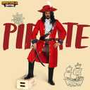 Spooktacular Creations Mens Pirate Captain Costume Set, Red Deluxe Captain Outfit for Adult Halloween Dress Up Party Cosplay