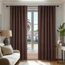 Deconovo Blackout Curtains, Thermal Insulated, W52 x L72 2 Panels, Back Tab, Machine Washable, Room-Darkening Drapes for Bedroom/Living Room Chocolate