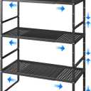 Expandable Kitchen Shelf Organizers, Kitchen Cabinet Organizer Stand Rack Organization for Countertop Cupborad Pantry, Black 3 Pack