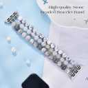 MOFREE Beaded Bracelet Compatible with Apple Watch Band 38mm 40mm 41mm Women, Fashion Handmade Crystal Stone Beads Elastic Stretchy Strap for iWatch Band Series SE 9 8 7 6 5 4 3 2 1