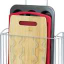 Simple Houseware Over Cabinet Door Organizer, Silver (1 Pack)