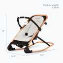 Dream On Me Rock On Me 2-in-1 Baby Rocker and Stationary Seat, Adjustable Recline, Gentle Music & Vibration, 3-Point Safety Harness, Detachable Toy Bar, Folds Compact for Travel Black & Grey