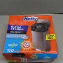 Hefty Ultra Strong Trash Bags, Black Tall Kitchen Trash Bags 13 Gallon Size, Break Resistant Drawstring Enclosure, Continuous Odor Control, Blackout, Clean Burst Scent, 110 Bags