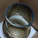 Amber Glass Vase Bud Flower Vase with Modern Design, Brown Wide Mouth Decorative Vase Gift for Home Decor, Living Room, Dining Table, Entryway, Shelf, Wedding, Office, 7.3 Inch (Amber)