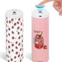 Fingerprint Lock Pencil Case for Friendship Birthday Gift, Best Friend, Classmate, Kids, Long Battery Life, Cute and Multifunction Standing Pen Box with Calculator for Girls/Boys(Strawberry Girl)