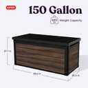 Keter Signature Collection 150 Gallon Resin Deck Box Organization and Storage for Patio Outdoor Cushions, Throw Pillows, Garden Tools and Pool Supplies, Rosewood