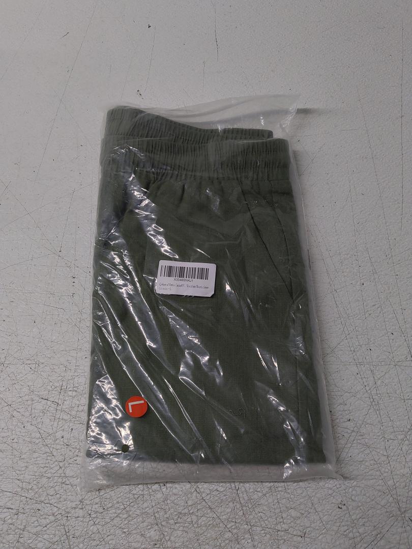 Men's Linen Shorts Casual Cotton Elastic Waist Drawstring Summer Beach Vacation Shorts with Pockets L