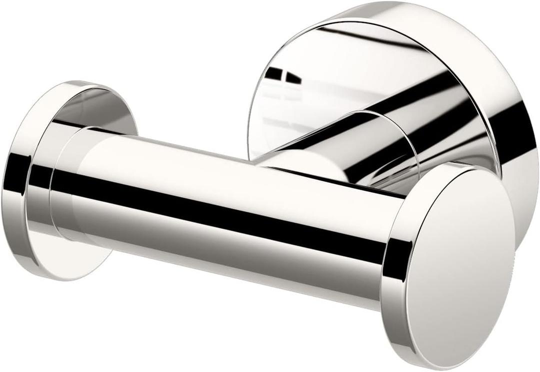 Gatco 4315A Glam Double Robe Hook, Polished Nickel / 3.10" W Wall Mount Double Robe, Towel Hook