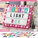 Dan&Darci Cinema Light Box for Girls - Gifts for 8 9 10 11 12 Years - Gifts for 10 Year Old Girl - Pink Christmas Decor for Teen Girls Bedroom - Preteen Room, Tween, Girl Trendy Stuff Birthday Gift
