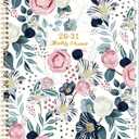 2026-2031 Monthly Planner - 5 Year Planner/Calendar 2026-2031 Spiral Bound, Jul. 2026 - Jun. 2031, 9" x 11", Twin-Wire Binding + Printed Tabs - Petunia