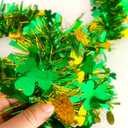 33FT St Patrick's Day Tinsel Garland Decorations Green Shamrock and Gold Wafer Irish Decor Shiny Thick Metallic Hanging Garland for St Patricks Day Home Indoor Outdoor Party Supplies-(Green+Gold)