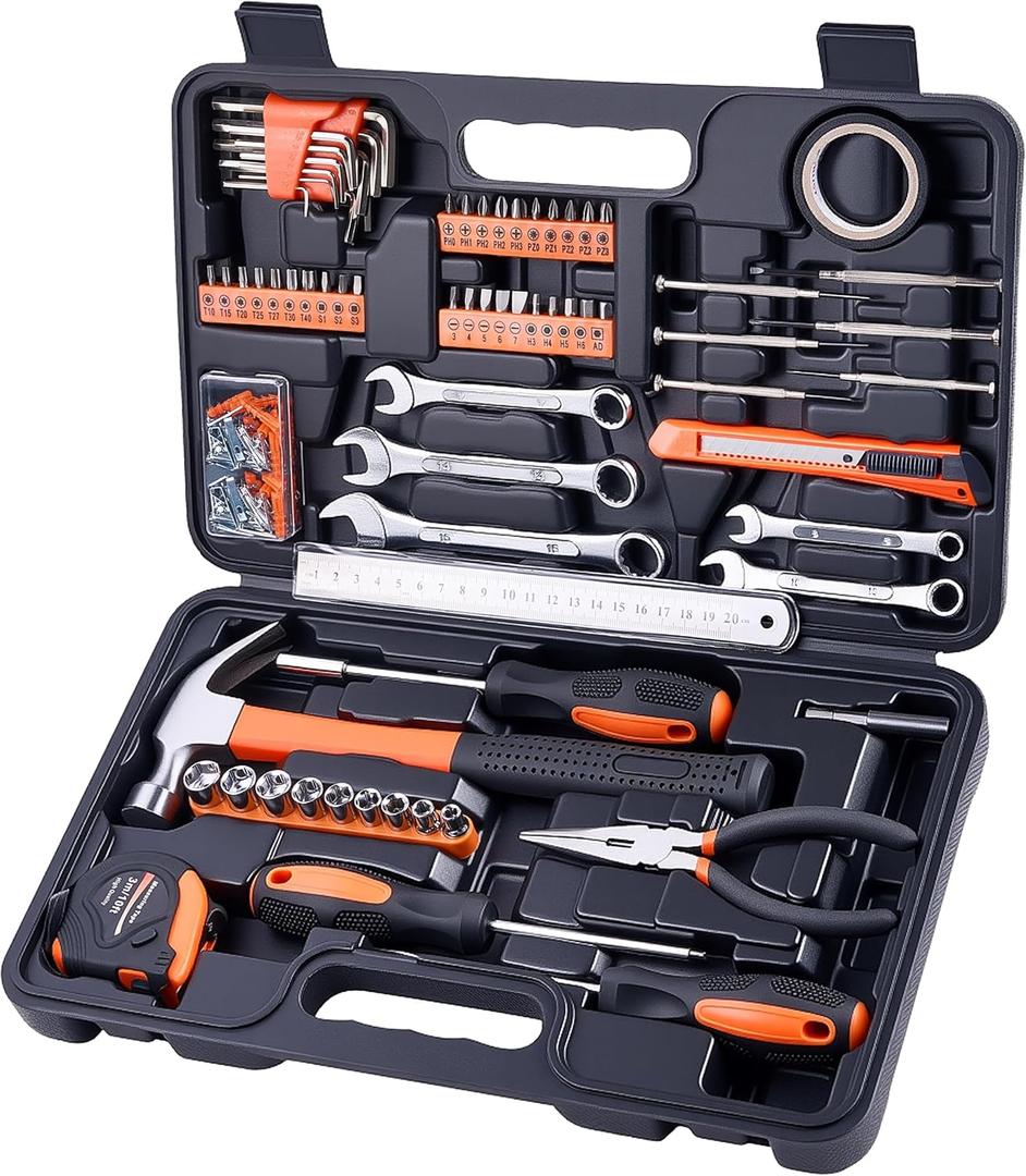 149 Piece Tool Set, Basic Tool Kit for Home, Repair Tool Combination Package Mixed Tool Set Hand Tool Kit with Plastic Toolbox Storage Case