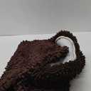 ITSOFT 3pc Non-Slip Shaggy Chenille Bathroom Mat Set, Includes 24 x 21 Inches U-Shaped Contour Toilet Rug, 34 x 21 Inches Bathmat and 1 Toilet Lid Cover, Machine Washable, Chocolate Brown