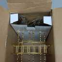 24 Pieces Flatware Set, Stainless Steel Cutlery Set with Silverware Holder, Modern Gold Silverware Set Includes Dinner Knives Forks Spoons,Hanging Silverware Set Service for 6 (White Gold)