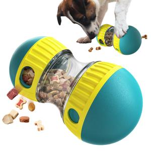 Interactive Dog Toy,Rolling Dog Treat Dispenser Slow Feeder,Treat Dispensing Dog Toy,Adjustable Food Dispensing Dogs Puzzles Feeder Slow Feeding for Small Medium Dogs and Cats