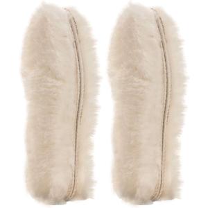 [2 Pair]Real Pure Sheepskin Luxury Insoles Sheepskin Lambswool Blended Shoe Insoles | Durable & Fluffy Perfect for Flat, Beige, [2-Pairs]US 10
