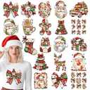 Dazoratix Christmas Iron on Patches - 20 Sheets Patchwork DTF Ready to Press Transfers for T Shirts Cute Heat Patches Xmas Vinyl Stickers Decals for Clothing Pillow Bags Hoodies DIY Crafts Decorations