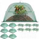 6 Sets Strawberry Plant Support with Mesh Plant Cover, Strawberry Growing Rack Kit with 24 Iron Plant Nails for Garden, Strawberry Growing Frame with Protective Net for Strawberries Tomatoes Veggies
