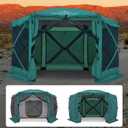 Pop up Gazebo Tents 12x12 FT Canopy Party Portable Tent for Camping Shelter Screen Houses with Inner Tent (Green)