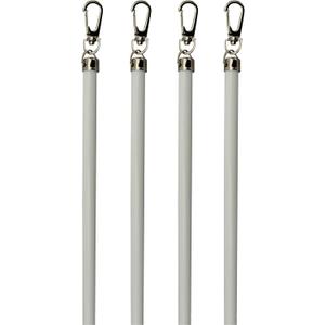 Generic White Aluminum Drapery Curtain Wand Pull Rod w/Swivel Snap & Handle White (4 Pack - 36""), Silver