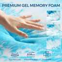 Premium Dual Layer 4 Inch Memory Foam Mattress Topper, 2 Inch Gel Memory Foam and 2 Inch Pillow Top Mattress Pad Cover for Back Pain, Extra Thick Comfort Support（Twin 39"x75"） Grey