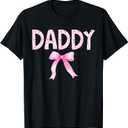 Daddy Birthday Squad Matching Coquette Bow Family Party T-Shirt (Black, XL)