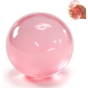 Coconut Oil Squishy Stress Ball, Coconut Oil Ball Formable No-Rebound Coconut Oil Stress Ball, Stress Relief Ball for Adult Calming Desk Decor Anxiety Relief Gifts (Pink Ball)