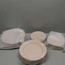 BESTSTAR 200PCS Pink Plastic Plates Set, 100 10.25 inch Dinner Plates and 100 7.5 inch Dessert Plates, Premium Disposable Plates for Party, Wedding