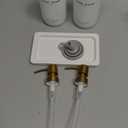 Luxury Glass Hand and Dish Soap Dispenser Set by Brighter Barns - Kitchen Soap Dispenser Set with Tray for Kitchen Sink - White and Gold Home Accessories & Decor for Restaurants, Airbnb, Gift (Gold)