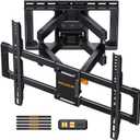 Perlegear UL Listed Full Motion TV Wall Mount for 42-90" TVs up to 132lbs, Heavy Duty TV Mount with Dual Articulating Arms, Tool-Free Smooth Tilt, Swivel, Fits 16" Studs, Max VESA 600x400mm, PGLF8