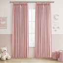 Aersas Pink Linen Pinch Pleated 100% Blackout Curtains 84 Inches Long for Lovely Girls Room Bedroom Room Darkening Noise Reducing Privacy Cute Black Out Window Drapes Baby Pale Pink for Nursery (40"W x 84"L (Pack of 2))