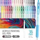 Gel Pens For Coloring, 36 Colors Retractable Colored Pens for Black Paper & White Paper, 0.7mm Fine Point Colorful Pens for Coloring, Writing, Drawing, Journaling, Note Taking, Office, Home (36PCS-Gift Set)