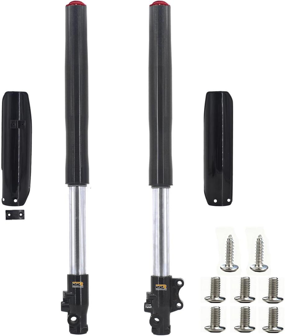 Front Inverted 630MM Fork 45MM/48MM with Shock Protector Cover for Chinese Dirt Pit Bike CRF KLX (Black Red-15mm Alxe)