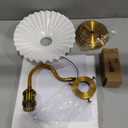 Wall Lamps, Nordic Sconce Lighting with On/Off Switch, Ceramics Shade Reading Wall Light Fixture for Living Room Bedroom Bedside,Gold