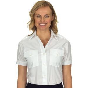 Women's Aviator Shirt, Short Sleeve by Van Heusen, Size Medium 