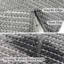 Small Bathroom Rugs,18"x30" Non Slip Grey Braided Bath Mat for Bathroom Floor,Washable Luxury Bath Rug for Tub Soft Boho Absorbent Shower Mat