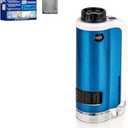 Mini Microscope, 2026 New Mini Pocket Microscope, Portable Handheld Kids Microscope Mini Scope Educational Science Kits with LED Light 100X-250X(Blue)