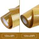 TORC Gold Glitter HTV Heat Transfer Vinyl Roll 12 inch x 5 ft Iron on Vinyl for T Shirts Crafts